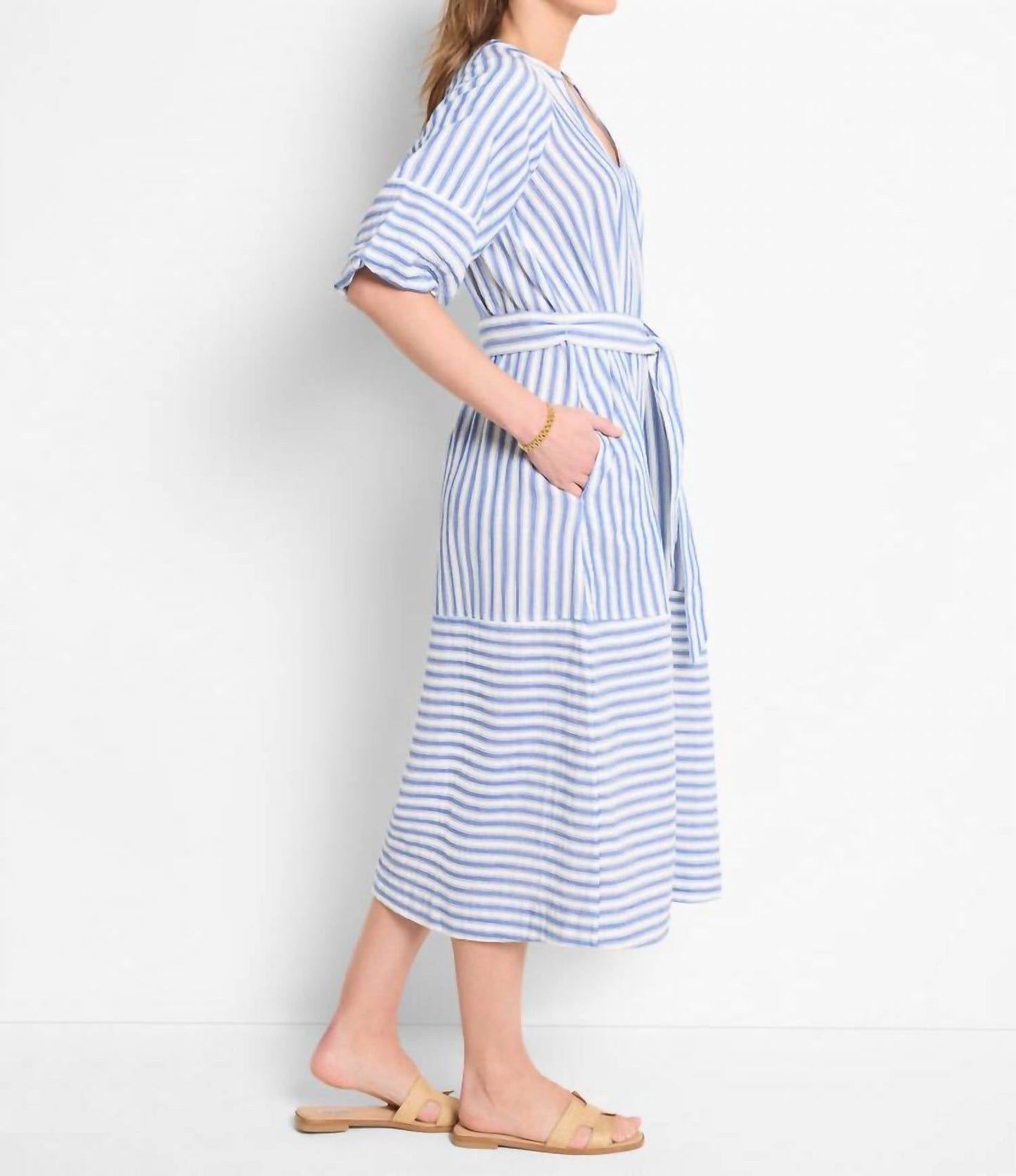 Nic + Zoe - Double Gauze Mixed Stripe Dress