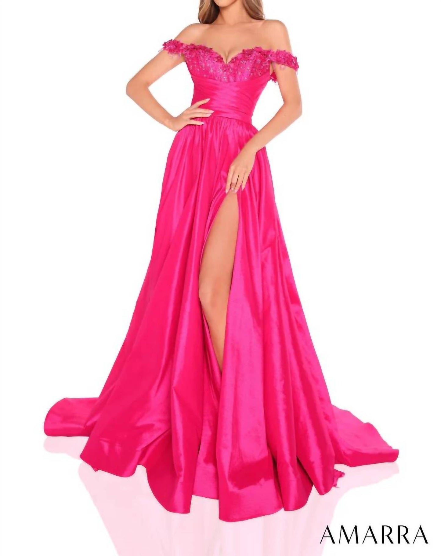 Amarra - Off Shoulder Taffeta Ballgown