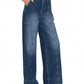Frame - BRAIDED WAISTBAND WIDE LEG JEAN