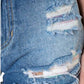 Kancan - Pastel Thread Distressed Denim Shorts
