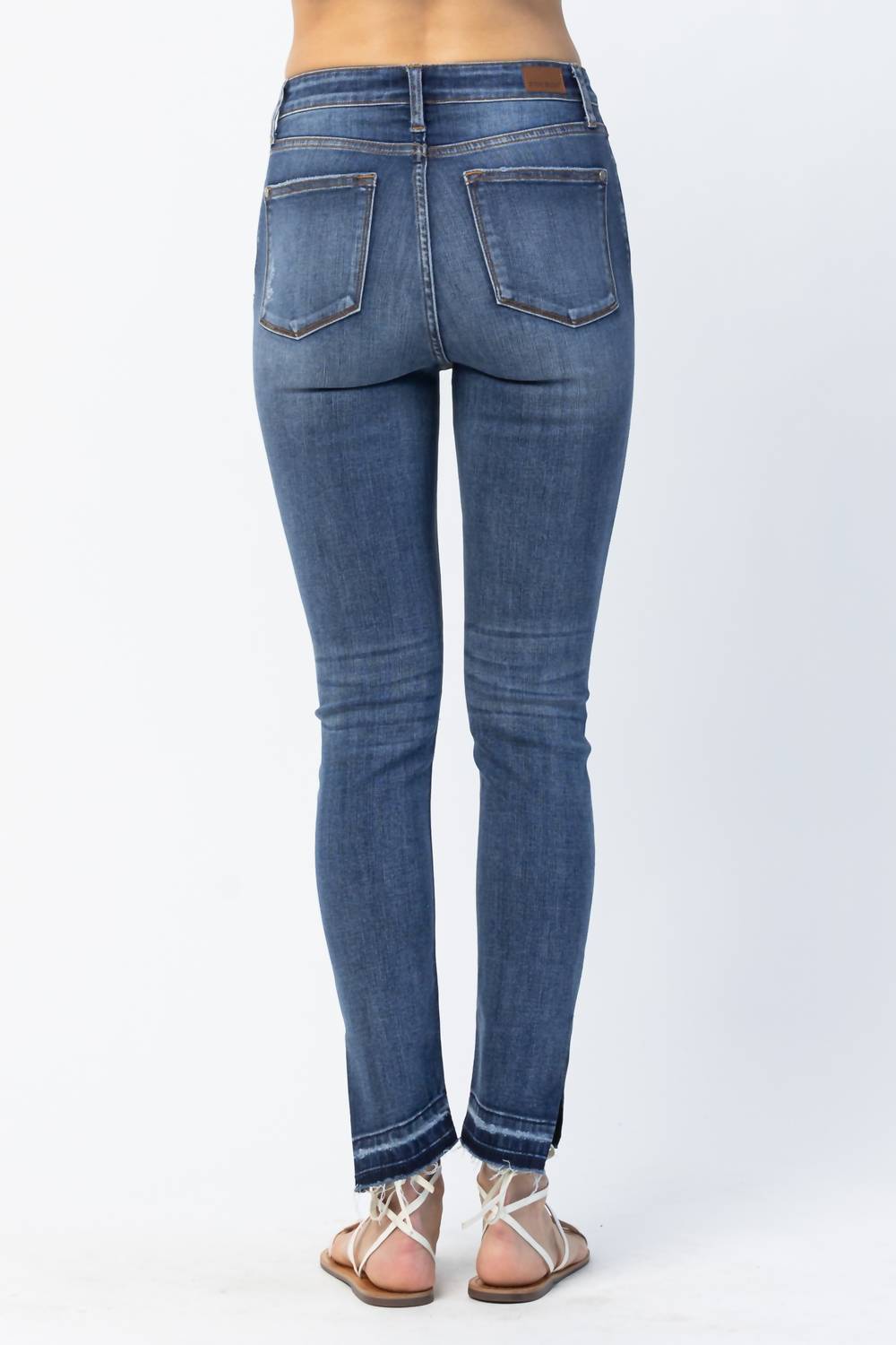 Judy Blue - High Waist Skinny Released Hem and Side Slit