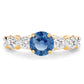 1.27 Carat Genuine Blue Sapphire and White Diamond 14K Yellow Gold Ring