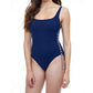 Profile By Gottex - Ginger Petrol Rope Two Tone Round Neck One Piece Swimsuit