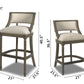 Paris 26.5' Farmhouse Counter Height Bar Stool with Backrest