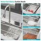 Drop In Waterfall Kitchen Sink With Pull-Out Faucet & Cup Washer