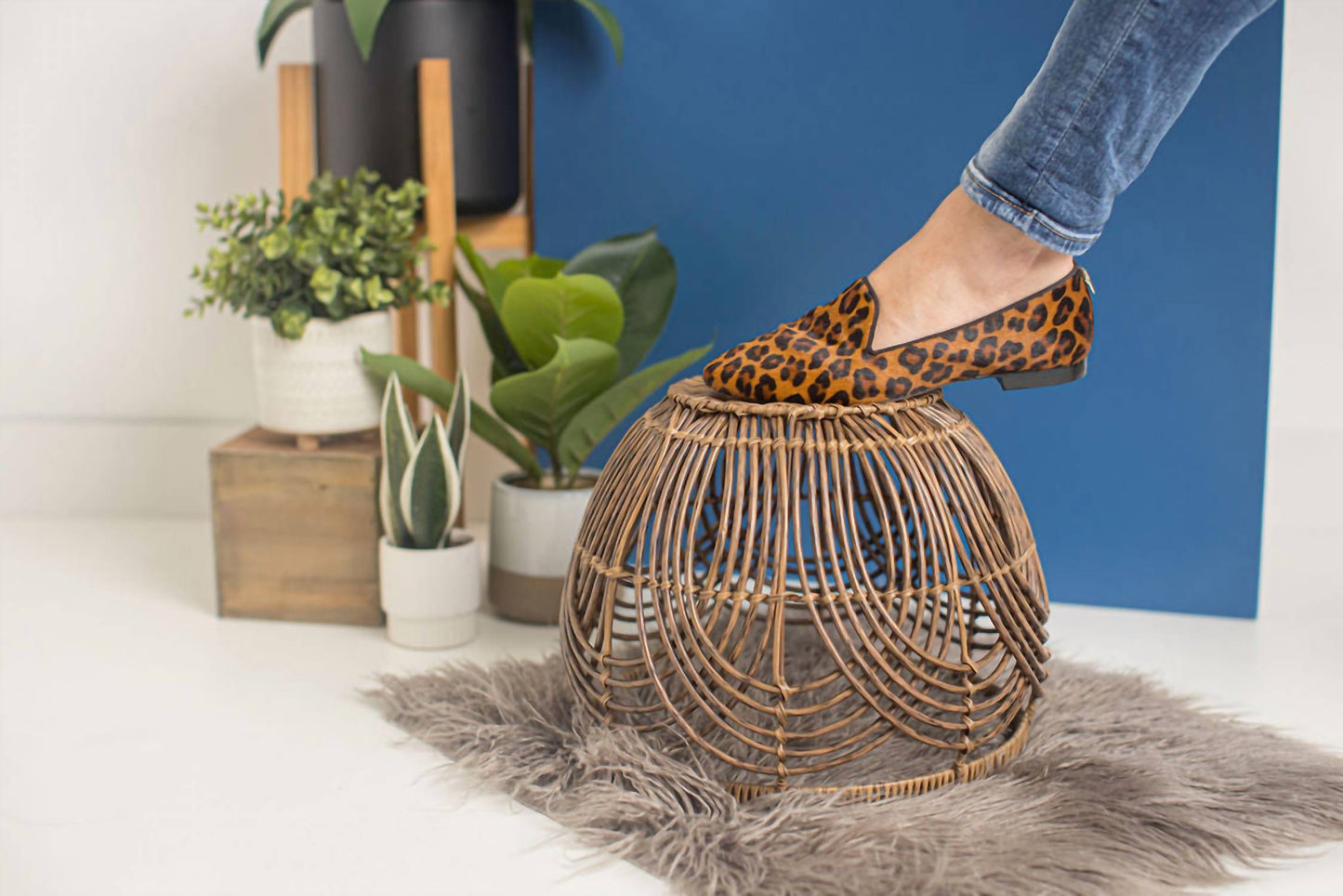 House Of Zalo - Cheetah Calf Hair Slipper
