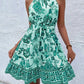 Trendsi - Printed Tie Waist Mini Dress