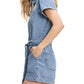 Good American - Fit For Success Lite Linen Denim Shorts Romper