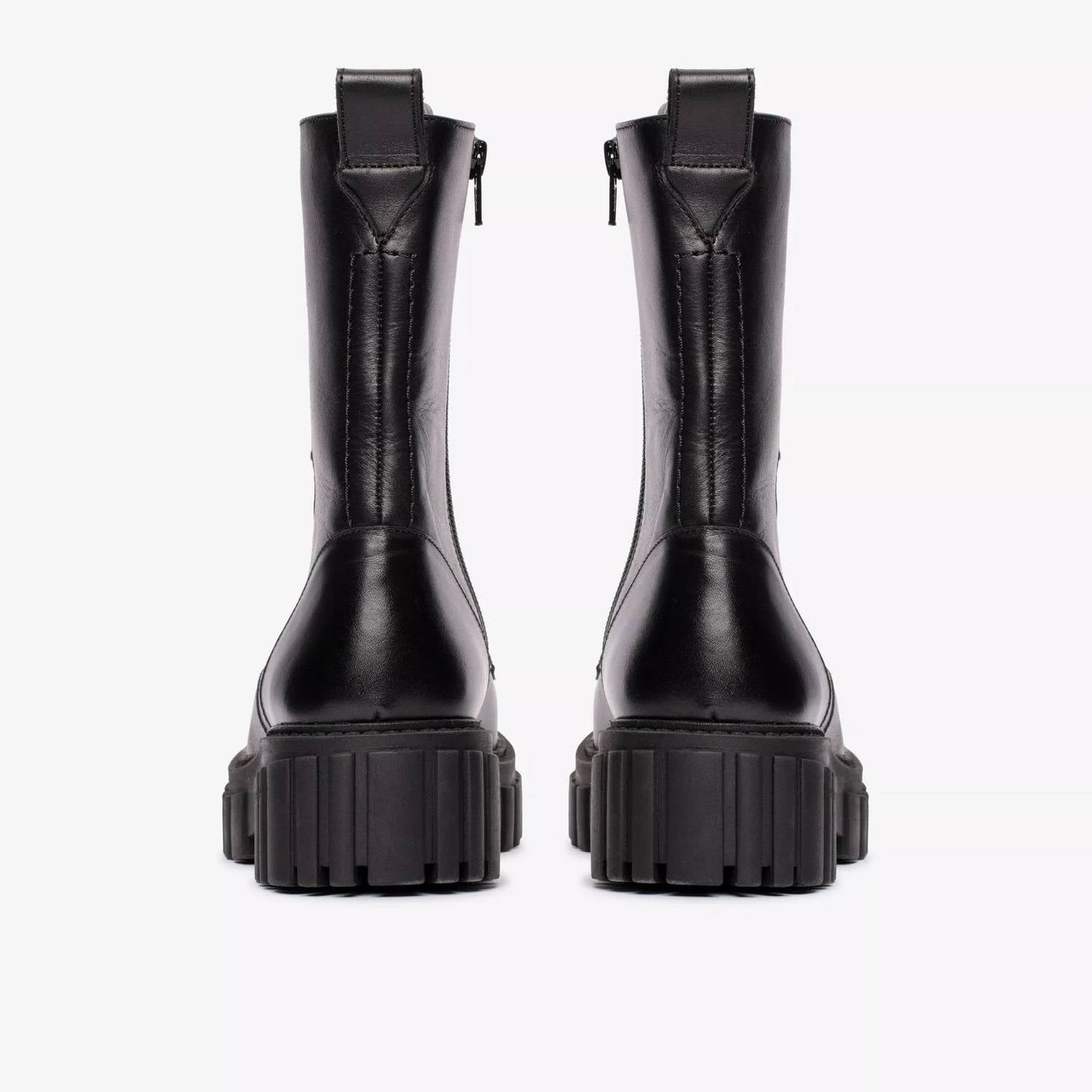 Clarks - Women's Page Lace Leather Lug Sole Side Zip Boots