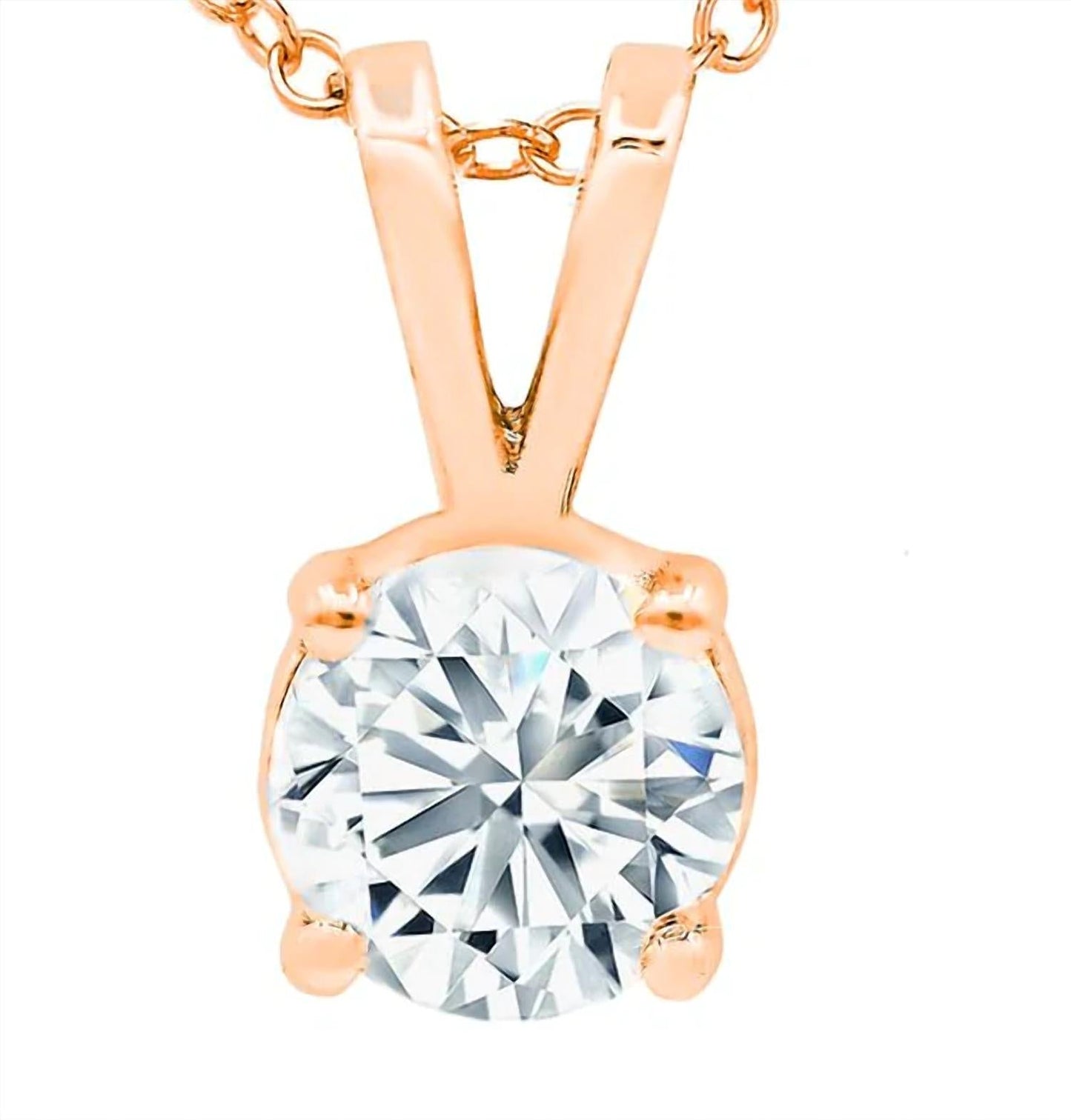 Diana M Jewels - 14kt 0.75 Cts Fine Lab Grown Diamond Solitaire Pendant Necklace