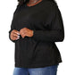 Double Take - Seam Detail Round Neck Top with Sheer Sleeves
