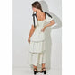 Baevely By Wellmade - Kat Tiered Polkadot Midi Dress