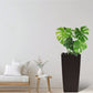 Pack of 2 Brown 22-Inch Faux Rattan Square Planters with Automatic Watering System