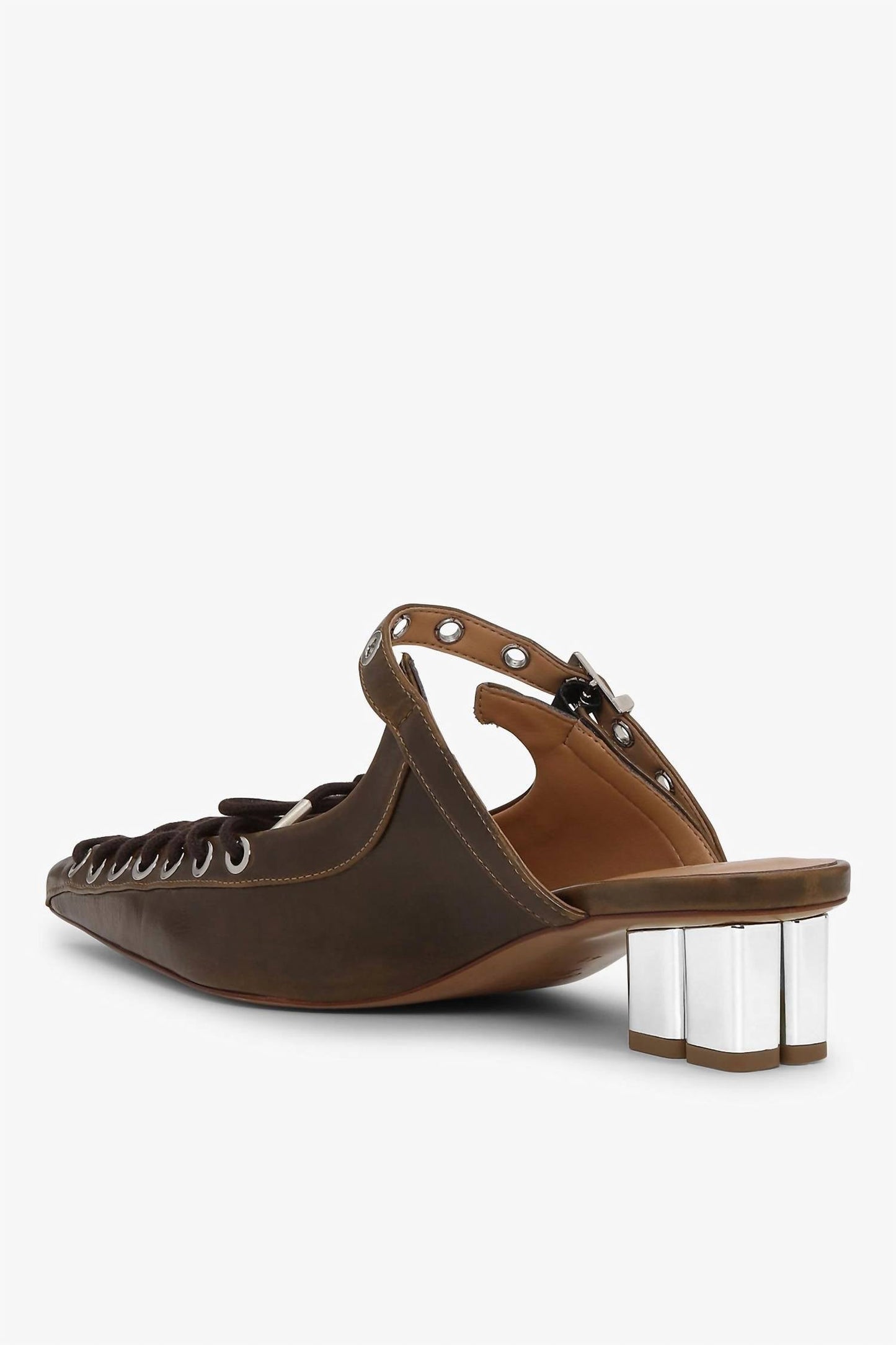 Ganni - Women's Eyelets Lace Up Mule
