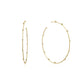 Eklexic - Women's Cz Studded Thin Oversized Hoops