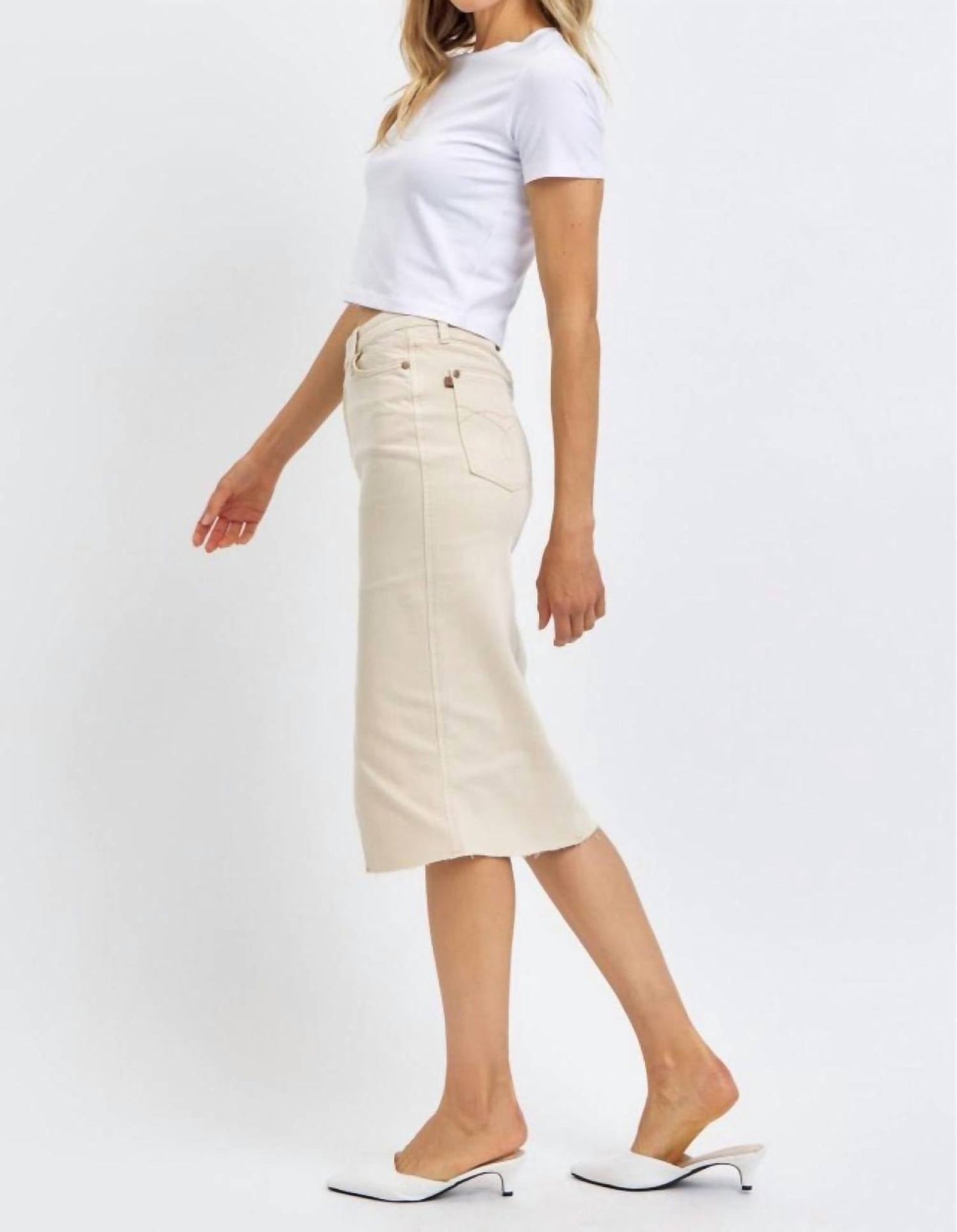 Judy Blue - High Waist Front Slit Denim Skirt