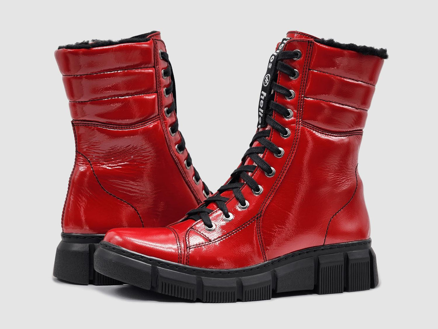 Helios - Women's Medusa Fur-lined Zip-up Leather Boots