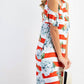 143 Story - Bold Stripe Floral Cold Shoulder Dress