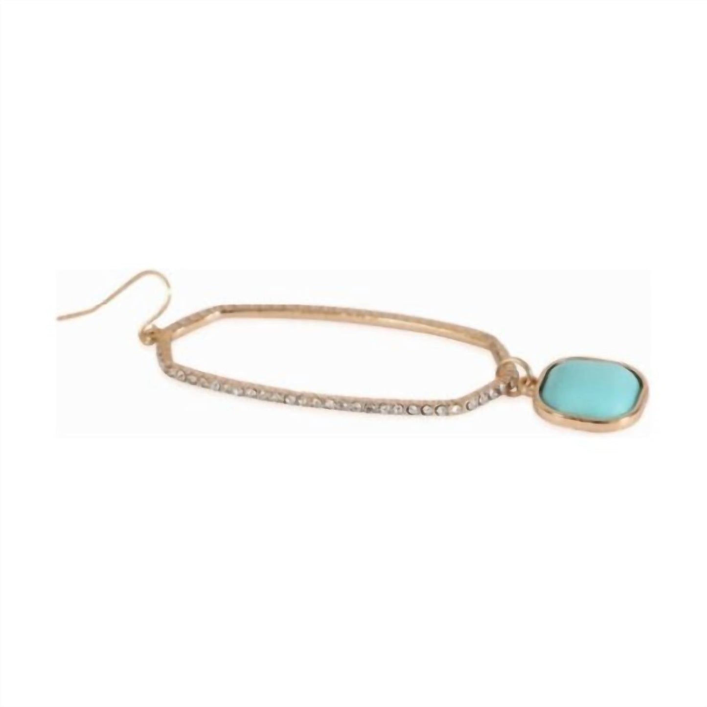 Mys Wholesale - Women's Pave Hexagon Drop Earrings