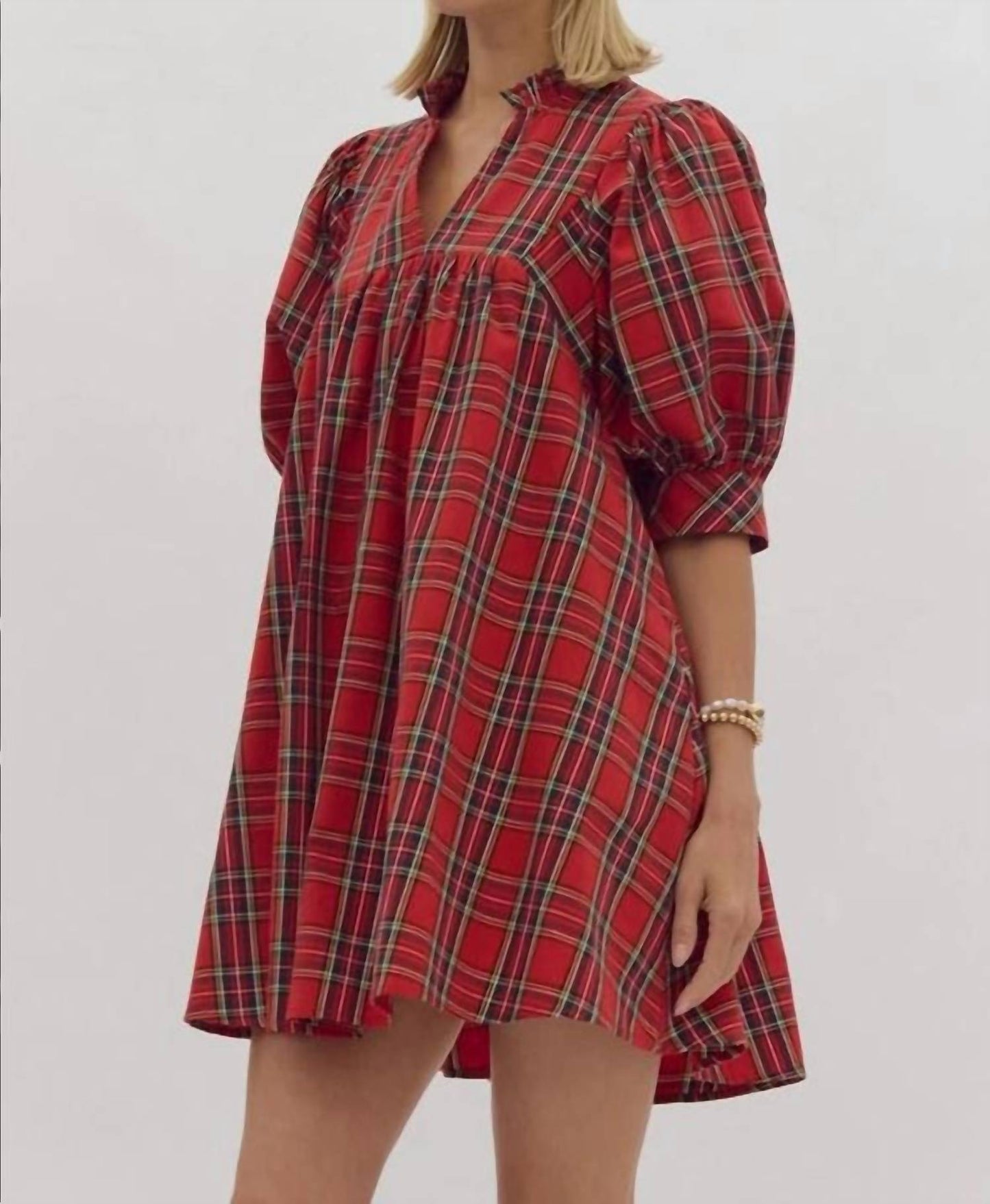 Entro - Christmas Plaid Short Dress