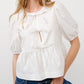 Aaron & Amber - Tie Front Peplum Blouse