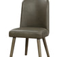 Waylon Synthetic Leather Side Chair (Set of 2) - Gray / Oak
