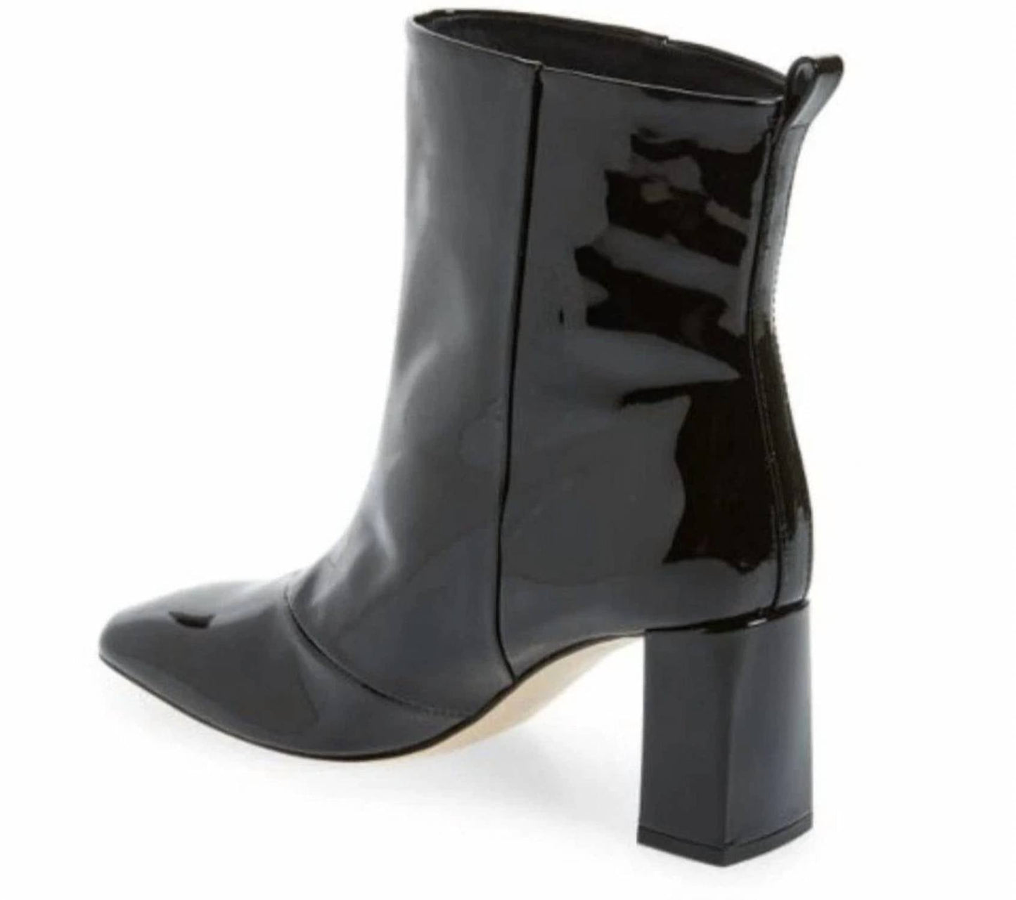 Good American - Women's Patent Leather Block Heel Booties