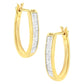 10K Yellow Gold 1/2 Cttw Invisible Set Princess-cut Diamond Hoop Earrings (H-I Color, SI2-I1 Clarity)