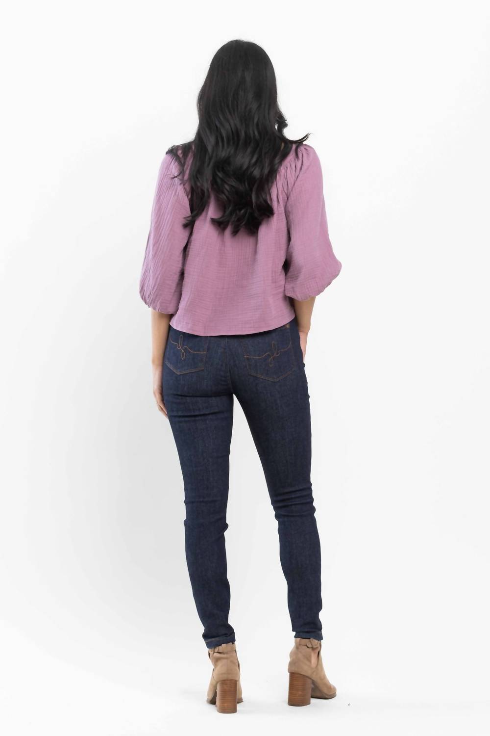 Judy Blue - High Waist Pocket Embroidery Skinny Denim Jeans