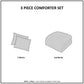 3 Piece Tufted Cotton Chenille Damask Comforter Set Taupe King/Cal King