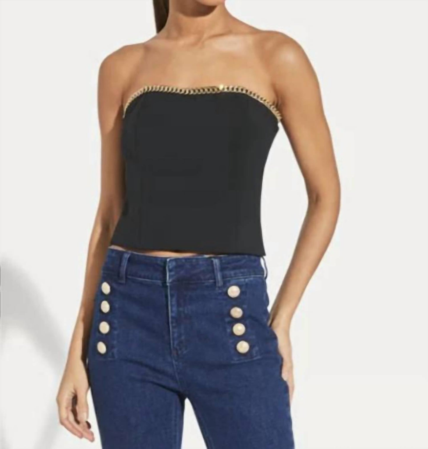 Generation Love - Crepe Crystal Bustier Top