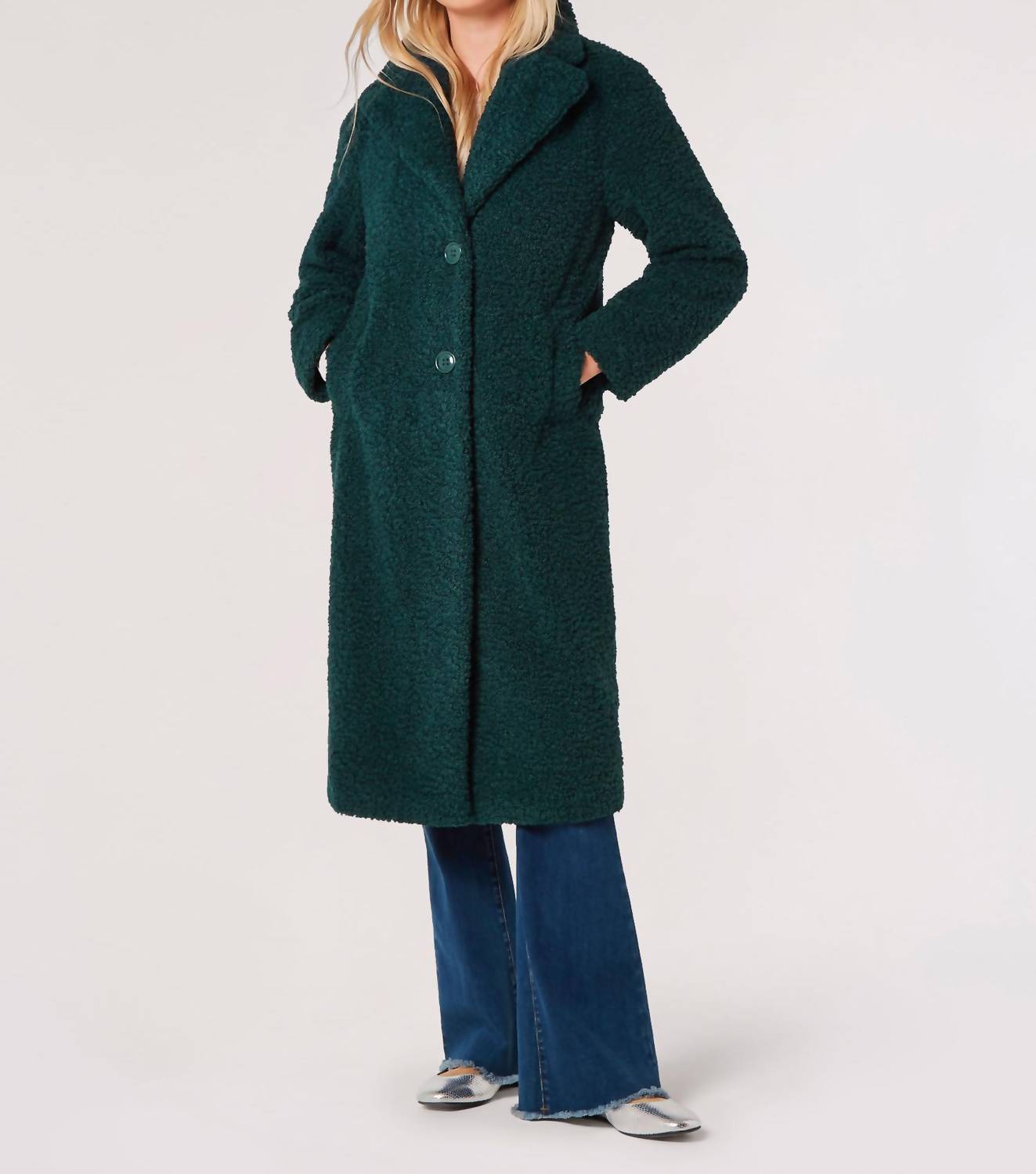 Apricot - Longline Borg Coat
