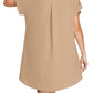 She + Sky - Drop Shoulder Button Up Shirt Dress