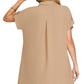 She + Sky - Drop Shoulder Button Up Shirt Dress