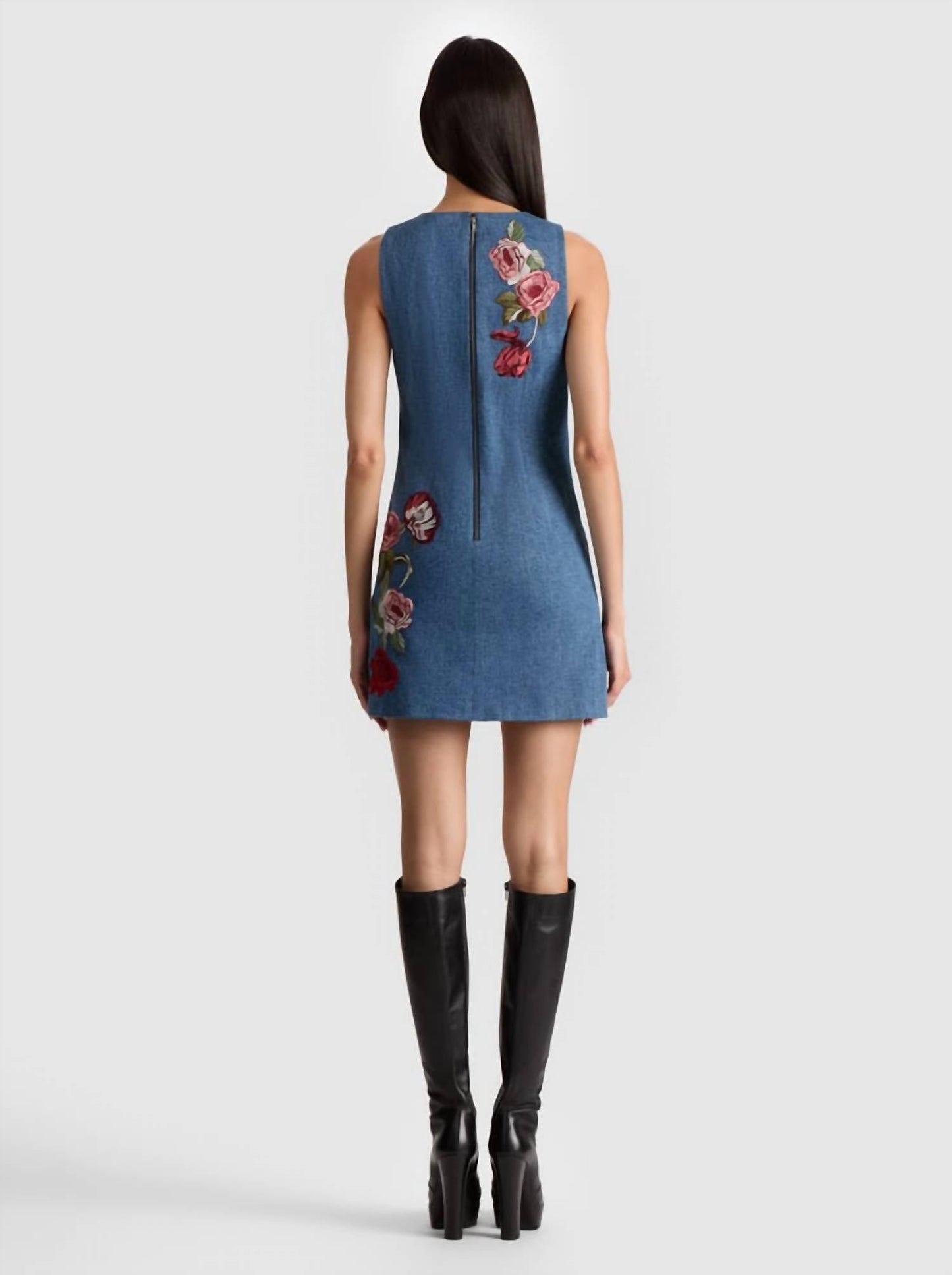 Alice + Olivia - Cade Embroidered Denim Mini Dress