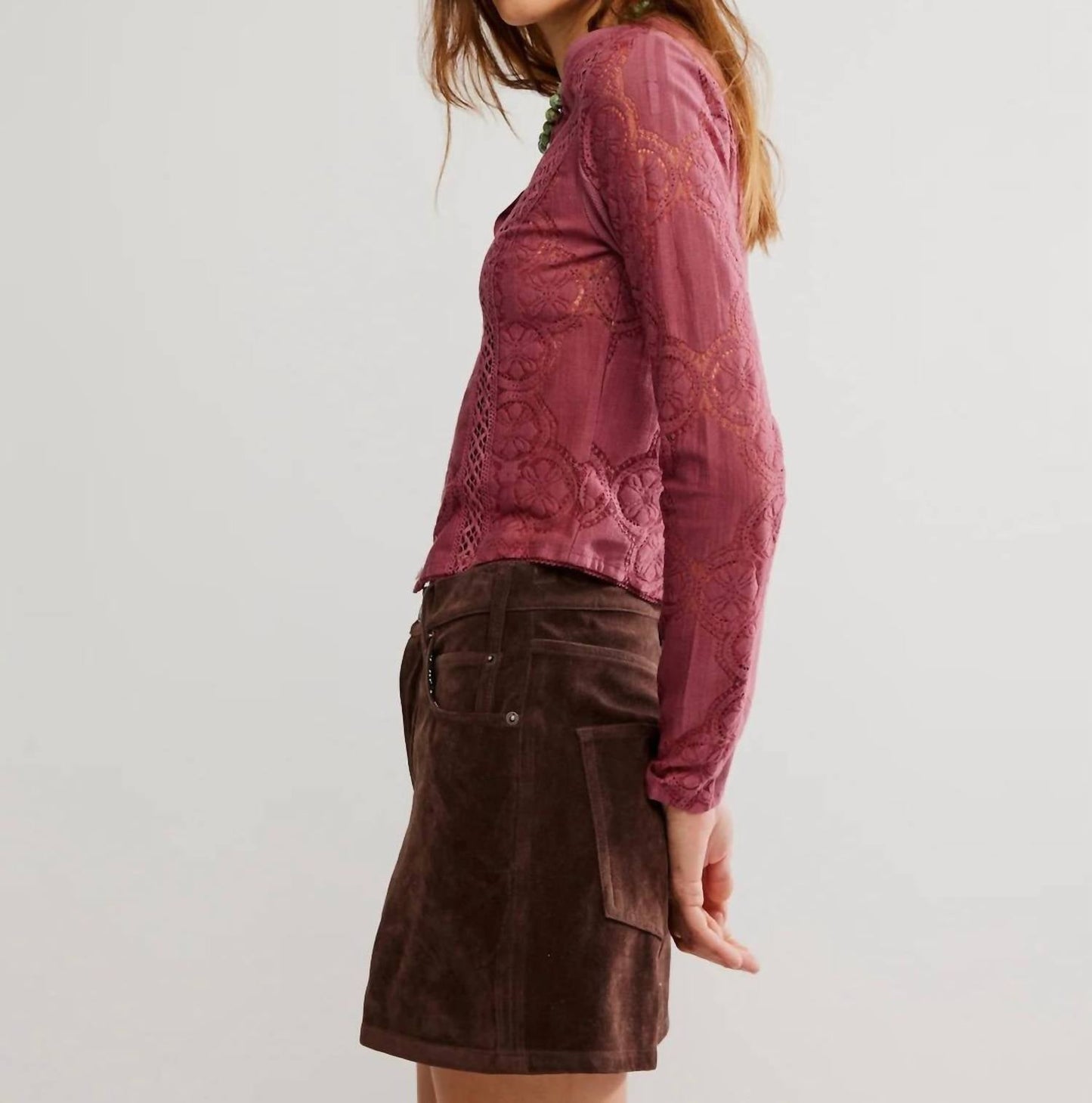 Free People - Jae Sheer Lace Knit Top
