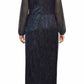 Adrianna Papell - Metallic Mesh Surplice V-neck Long Sleeve A-line Dress - Plus