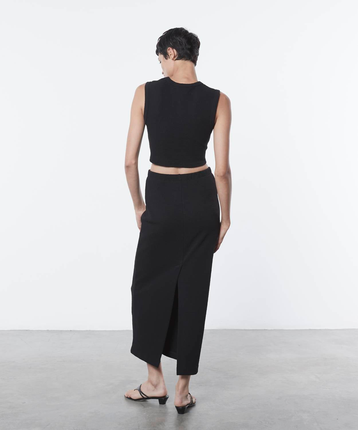 Enza Costa - Textured Jacquard Cropped Tank Top