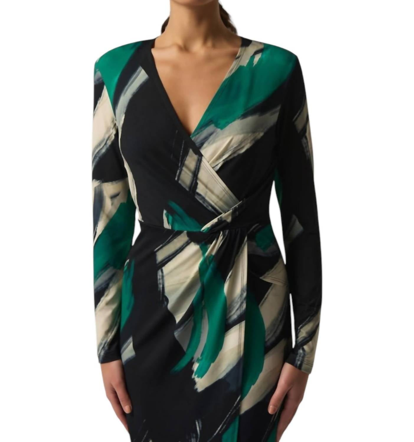 Joseph Ribkoff - Abstract Print Wrap Dress