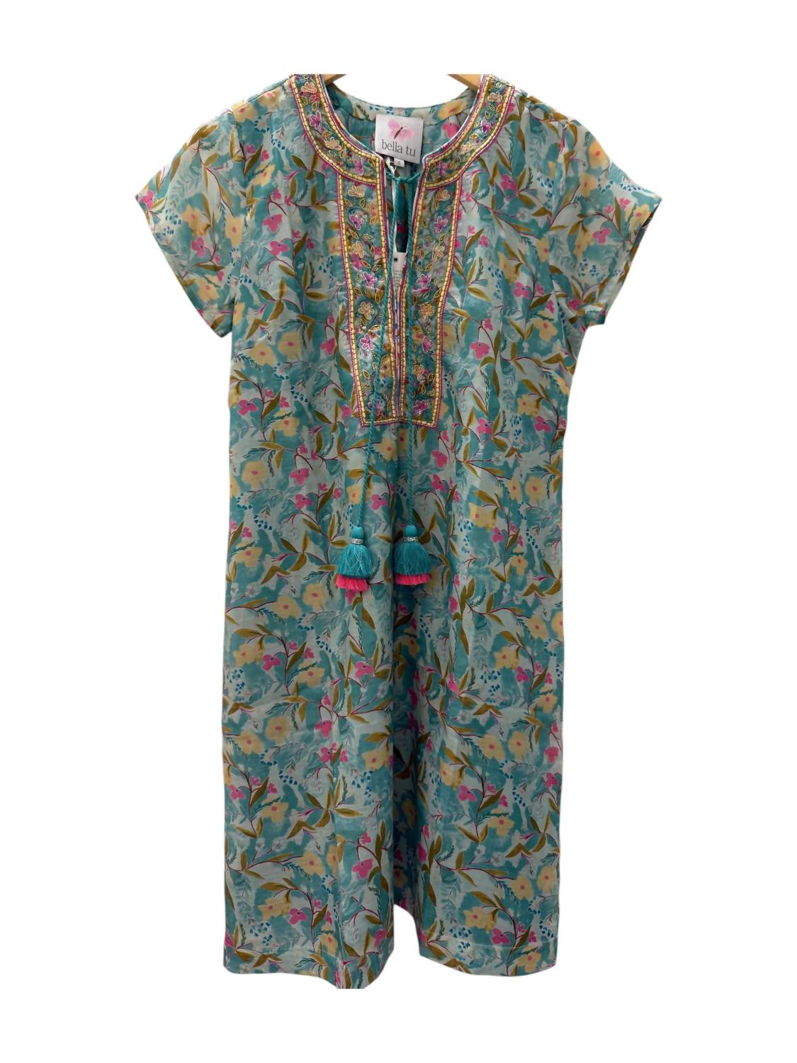 Bella Tu - Women's Embroidered Cap Sleeve Dress