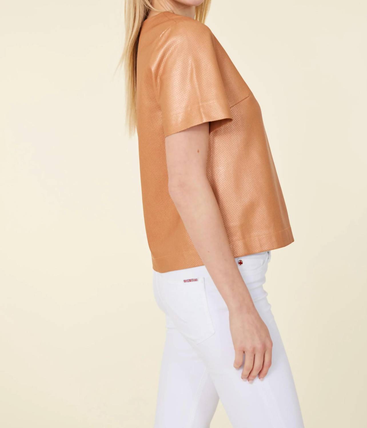 Dolce Cabo - Vegan Leather Perforated Tshirt