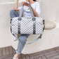 Beauty Stash - Textured Checkered Travel Duffel Weekender