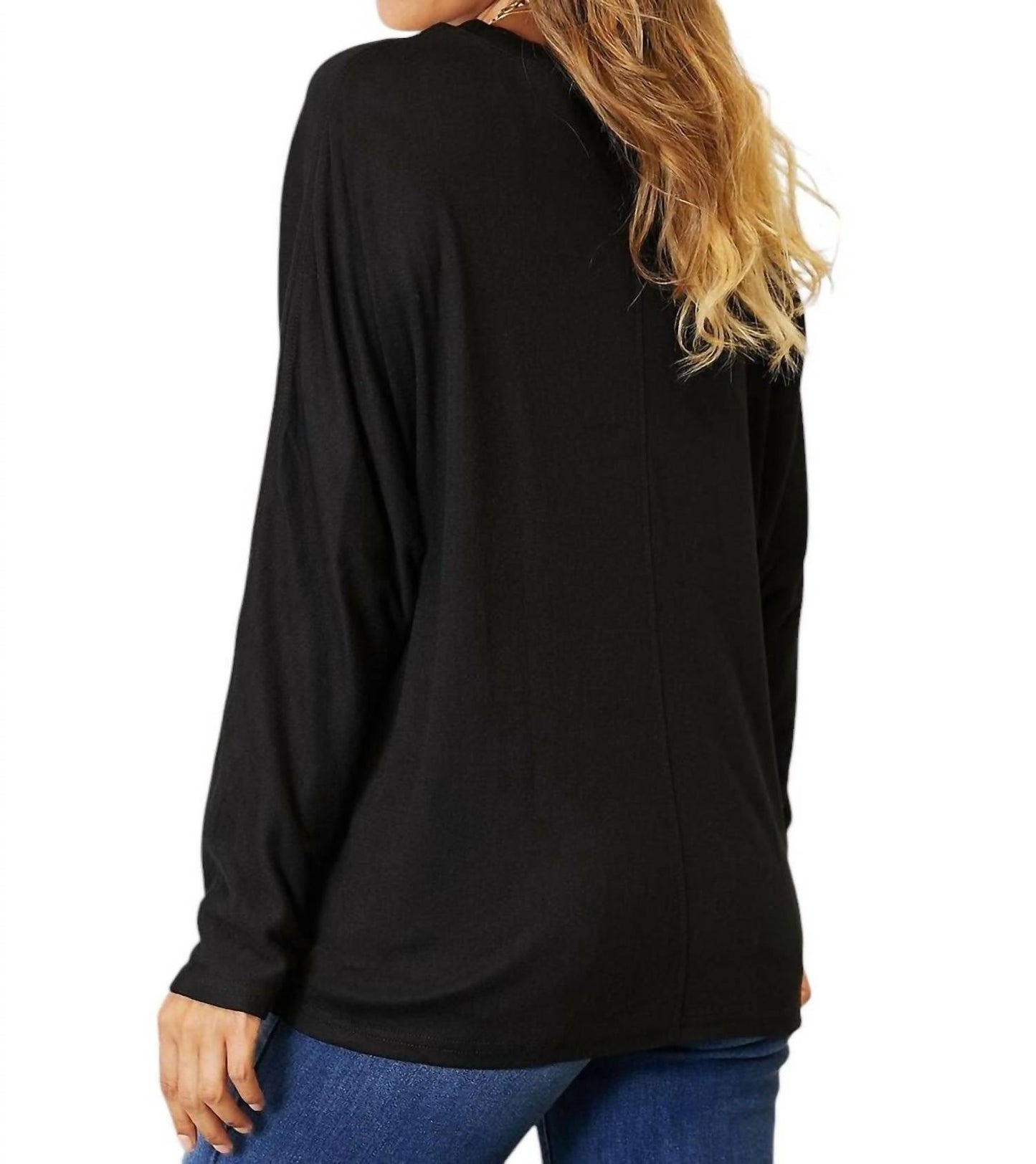 Double Take - Seam Detail Round Neck Top with Sheer Sleeves
