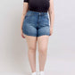 Judy Blue - Mid Rise Tummy Control Mid Length Denim Short
