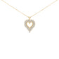 14K Yellow Gold Plated .925 Sterling Silver Brilliant-Cut Diamond Open Heart 18" Pendant Necklace (K-L Color, I1-I2 Clarity)
