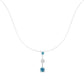 14K White Gold 1 1/2 cttw White and Treated Blue Diamond Pendant Necklace (H-I, I1-I2)