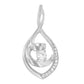 10K White Gold 1/4 Cttw Brilliant-Cut Round Diamond Spiral Link 18" Pendant Necklace (I-J Color, I2-I3 Clarity)