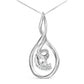 एस्पिरा 10K व्हाइट गोल्ड 1/8 कैरेट टोटल वेट राउंड कट डायमंड लेयर्ड स्पाइरल पेंडेंट नेकलेस (I-J, I1-I2)