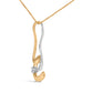 Espira 10K Two-Tone Gold 1/10 cttw Round Cut Diamond Swirl Pendant Necklace (I-J, I2-I3)