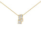 14K Yellow Gold 1 1/2 cttw Princess and Baguette Cut Diamond Geometric Pendant Necklace (H-I Color, VS1-VS2 Clarity)